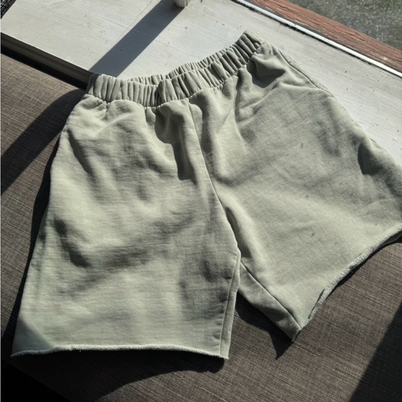 Brandy Melville Pants - Brandy‎ Melville Sage Green Fleece Sweat Shorts Raw Hem One Size Lounge